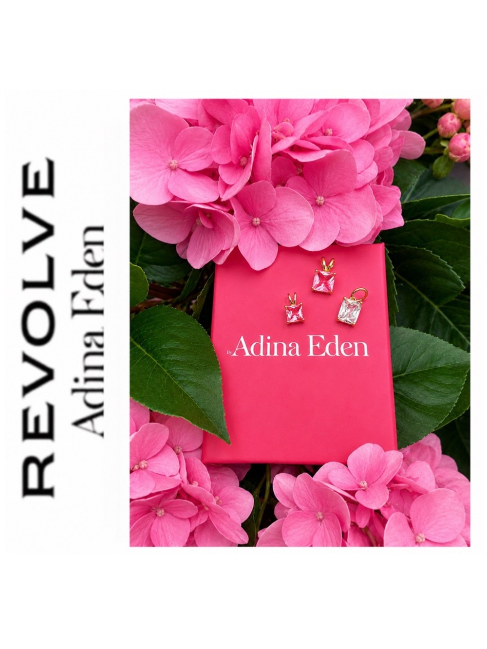 Revolve x Adina Eden (3) Clear & Blush Pink Prong-Set CZ Pendant Charms